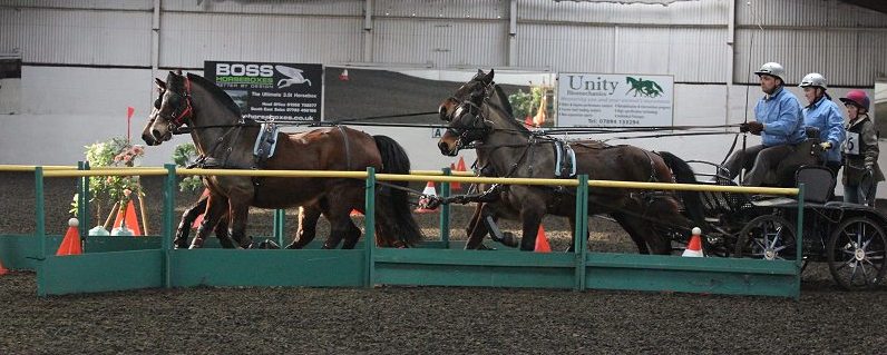 Dan Twitchen pony team on the cones bridge at Wix ICd 8 March 2014